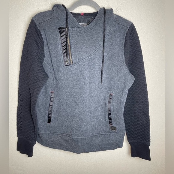 Harley Davidson Gray and Black Hoodie with Zipper— women’s Medium PTP 19.2 inch - Picture 6 of 10